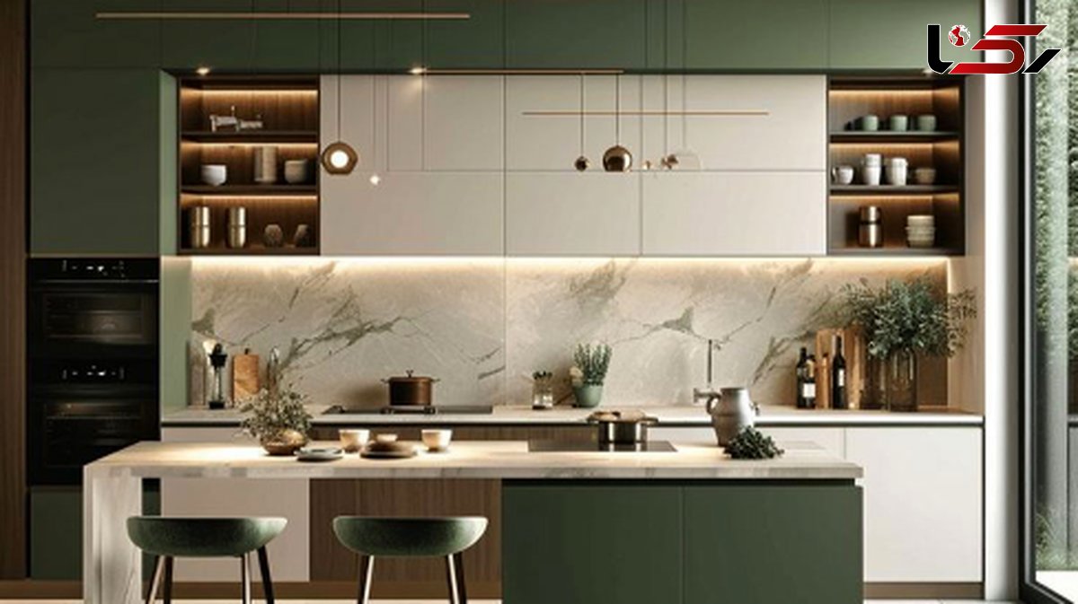 مدل‌ های مدرن کابینت سبز آشپزخانه؛ سبکی مینیمال و لوکس