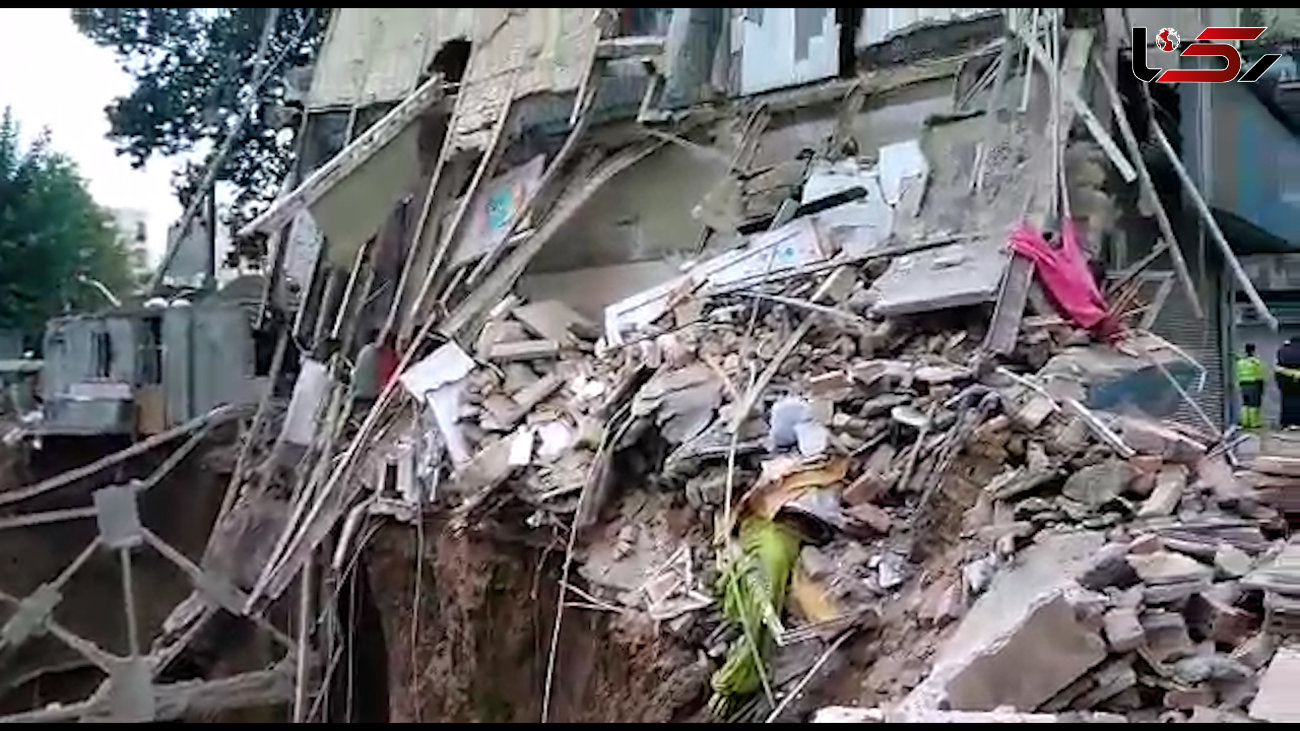 از زیر آوار ریزش ساختمانی در منطقه فلاح 2 جنازه بیرون آمد + فیلم و عکس