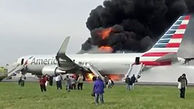عکس آتش سوزی در هواپیمای بوئینگ  آمریکا