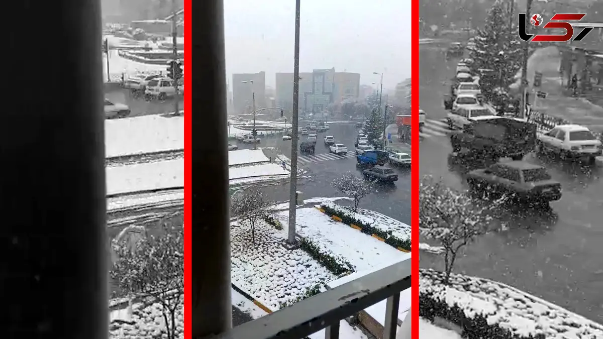فیلم سفیدپوش شدن دروازه شیراز اصفهان با برف
