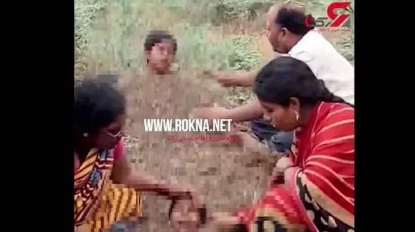 اقدام عجیب  هنگام خورشید گرفتگی / دفن کودکان گریان زیر مدفوع گاو + فیلم / هند