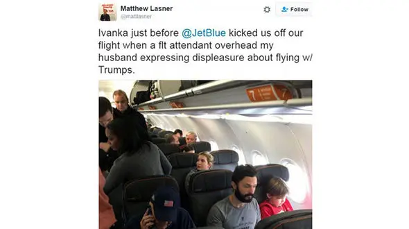 اهانت یک وکیل به دختر ترامپ در یک سفر هوایی+عکس