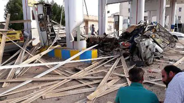 انفجار در جایگاه سی ان جی مسجد سلیمان+عکس