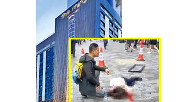 سقوط هولناک شیشه پنجره طبقه ۱۶ هتل بر سر یک زن عابر + عکس جسد در پیاده رو