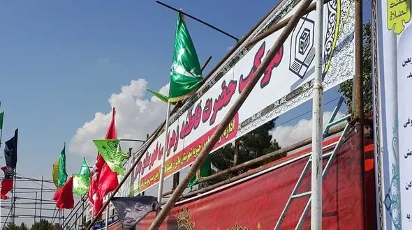 آتش یک موکب در مرز شلمچه  را سوزاند