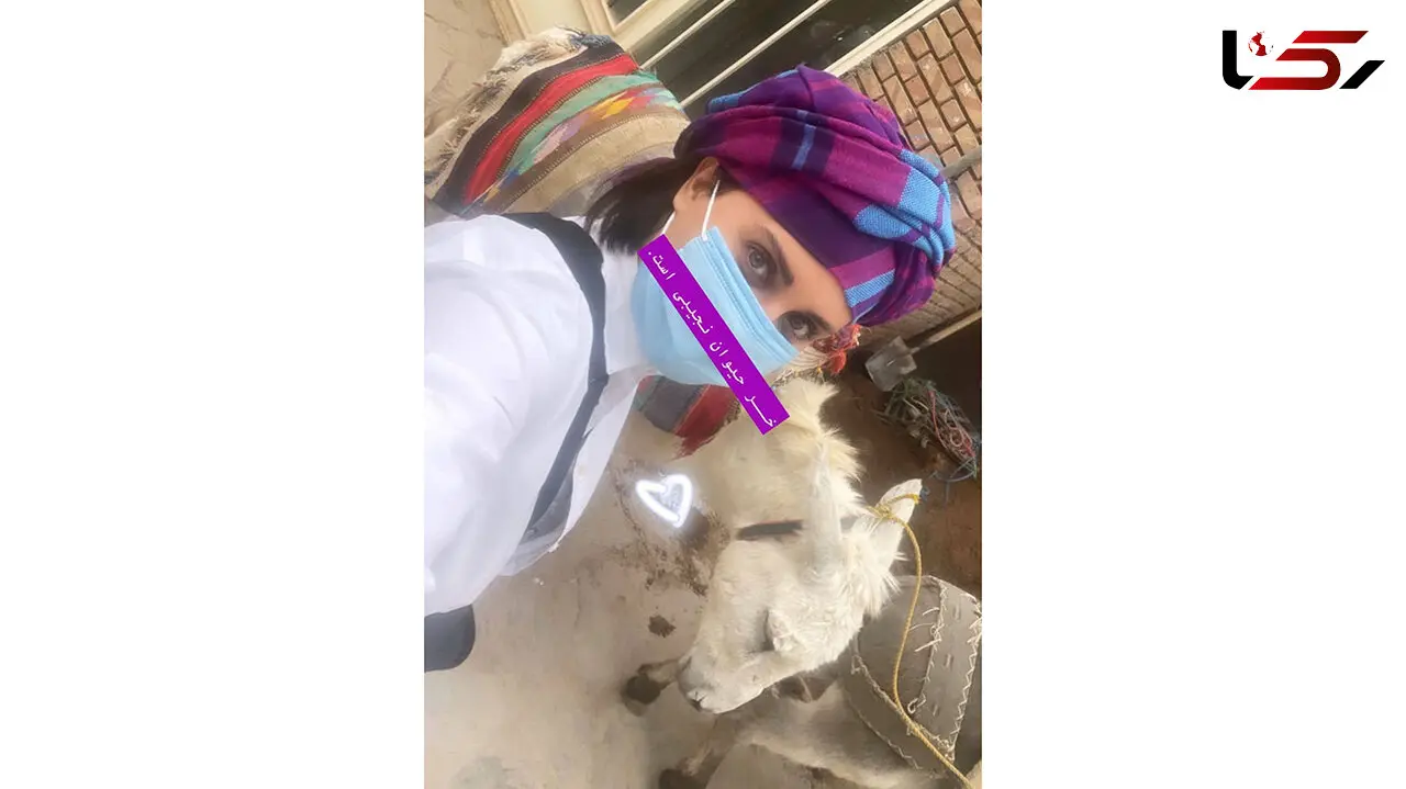عکس/ الناز شاکردوست در کنار خر سفید در سفر