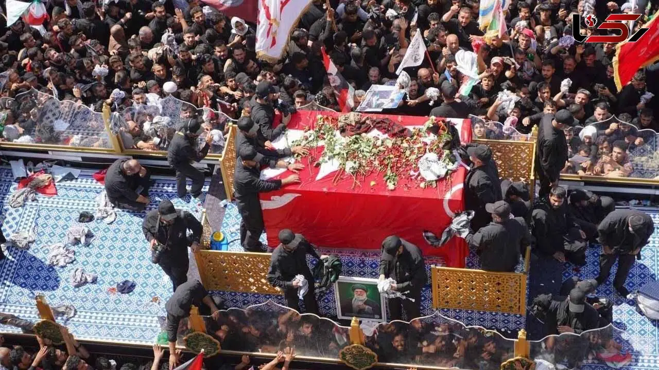 تصاویر تشییع باشکوه پیکر مطهر رهبر شهید انقلاب اسلامی و خانواده ایشان در نجف اشرف 