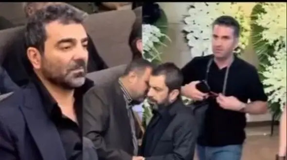 فیلم حضور پررنگ کمدین های سیاهپوش در مراسم ختم پدر عباس جمشیدی فر / ببینید