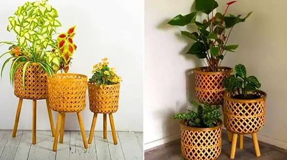 مدل‌ های جذاب گلدان بامبو حصیری که خانه شما را خاص می‌ کند