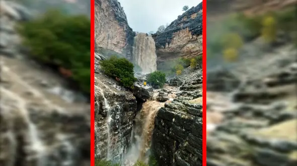 فیلم آبشار تخته چو پلدختر در روزهای بارندگی