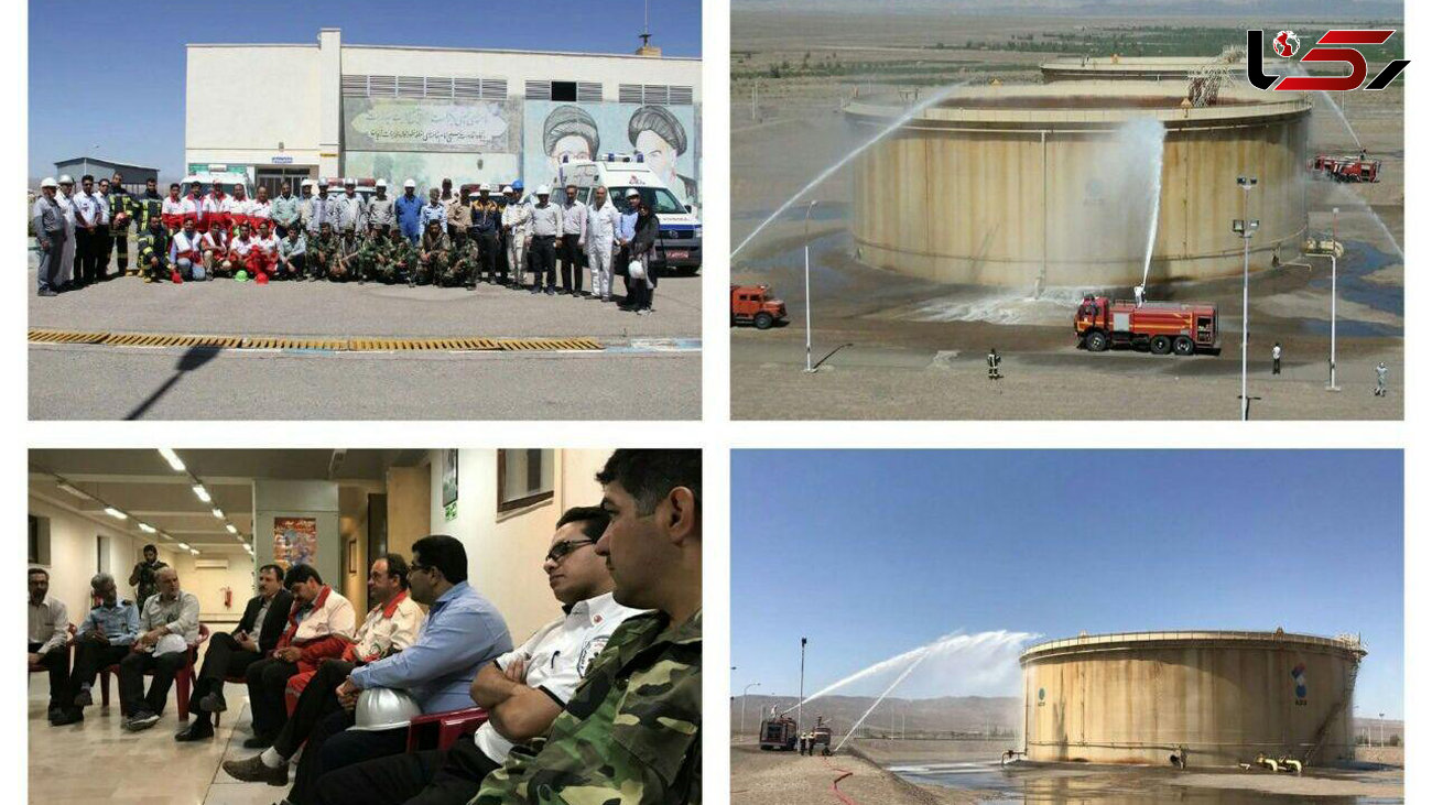 مانور امدادی در انبار نفت رفسنجان + عکس
