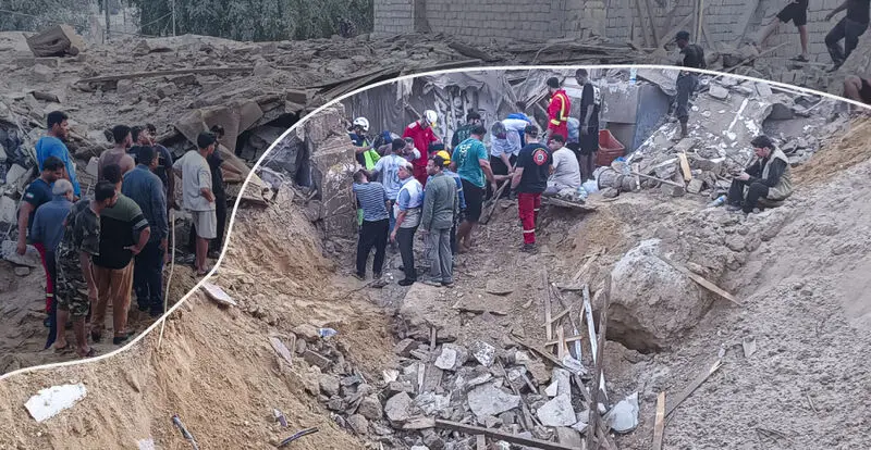 گودال ناشی از انفجار بمب در قشم