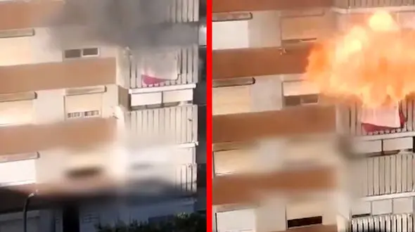 فیلم لحظه انفجار در خانه مسکونی / شعله های آتش ترسناک بود