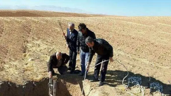 نجات یک گورکن که در چاه آبی در نهاوند کرده بود! + عکس
