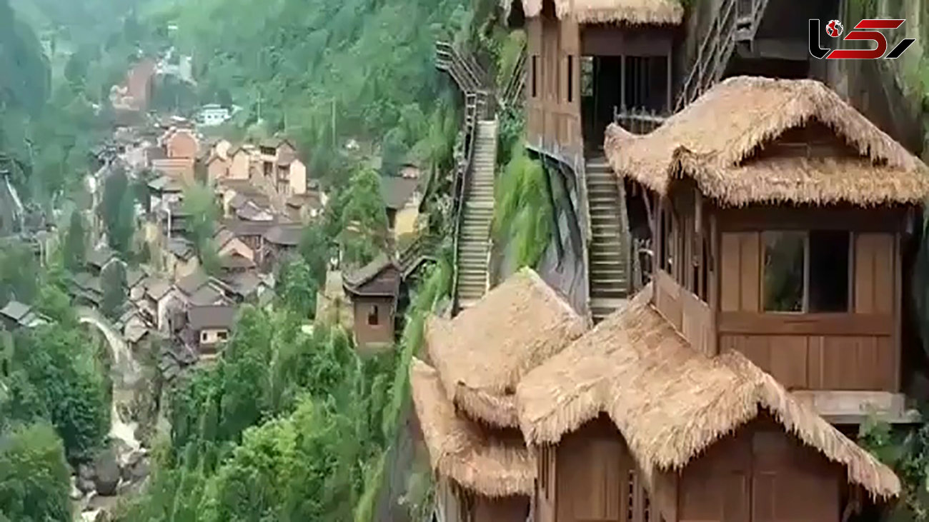 روستای زیبا در دل کوه های چین + فیلم