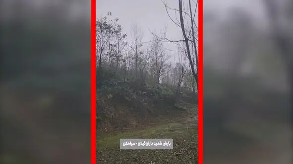 فیلم بارش شدید باران در شهرستان سیاهکل گیلان