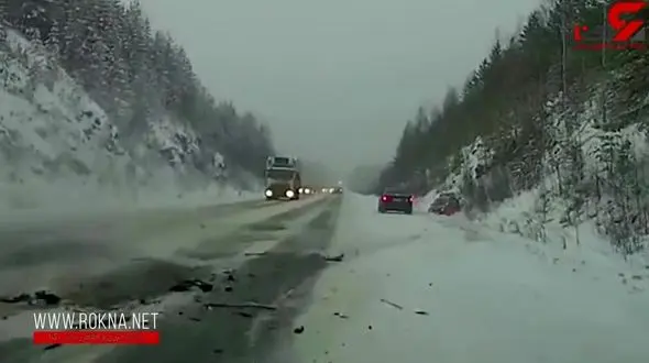 مرگ پدر و دختر در جاده برفی + فیلم