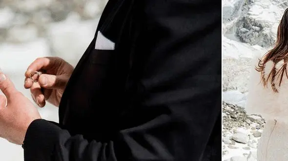 لحظات زیبای سوگند زناشویی در قله اورست + عکس های دیدنی