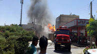 آتش سوزی  هولناک در پمپ بنزین پل تمدن اصفهان + عکس و فیلم