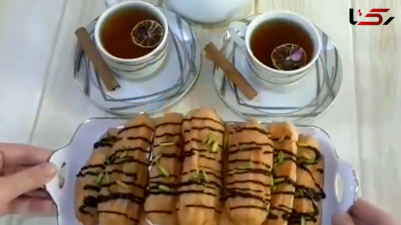 نان خامه ای با تزئین شکلات + فیلم