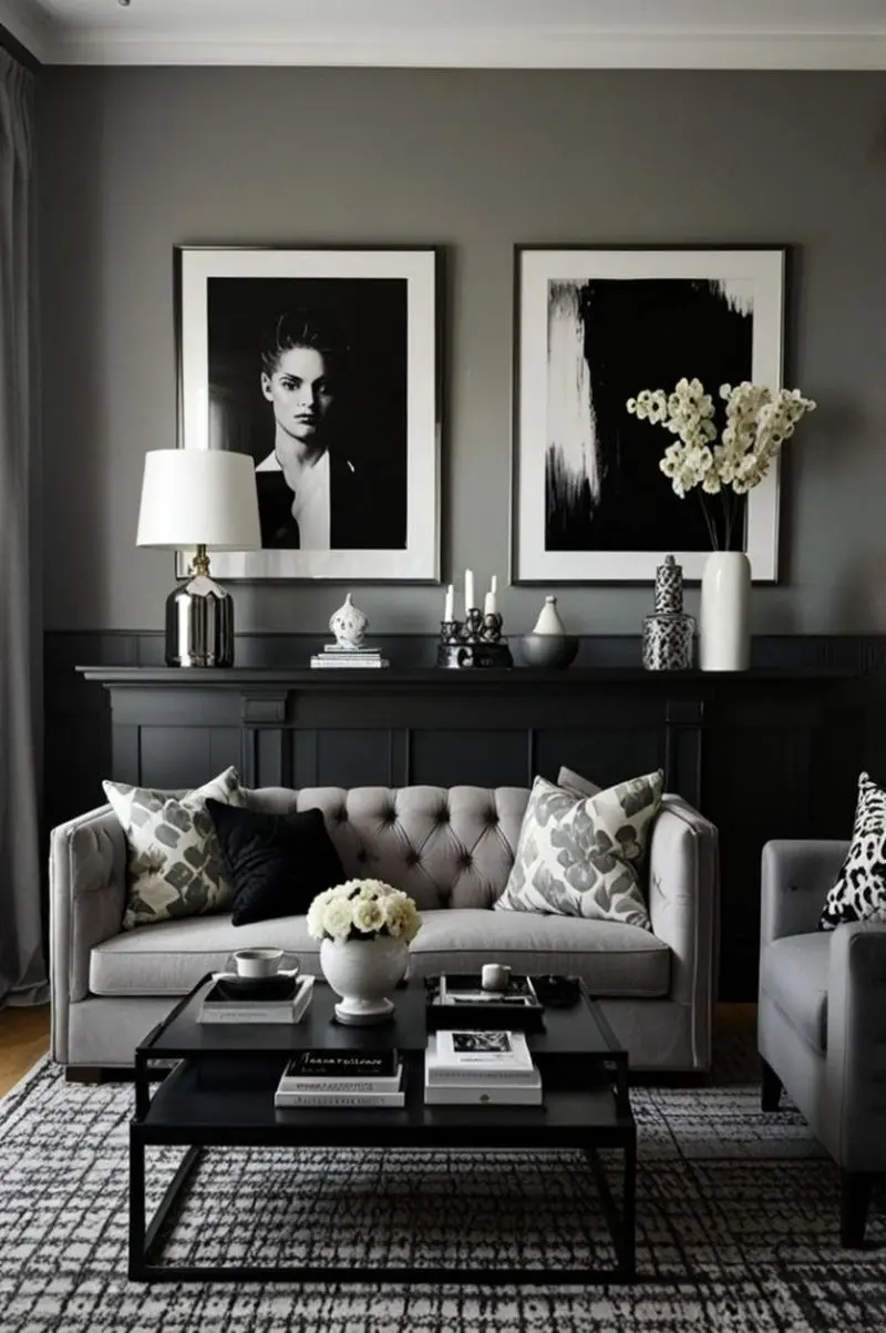 ست رنگ مشکی با طوسی