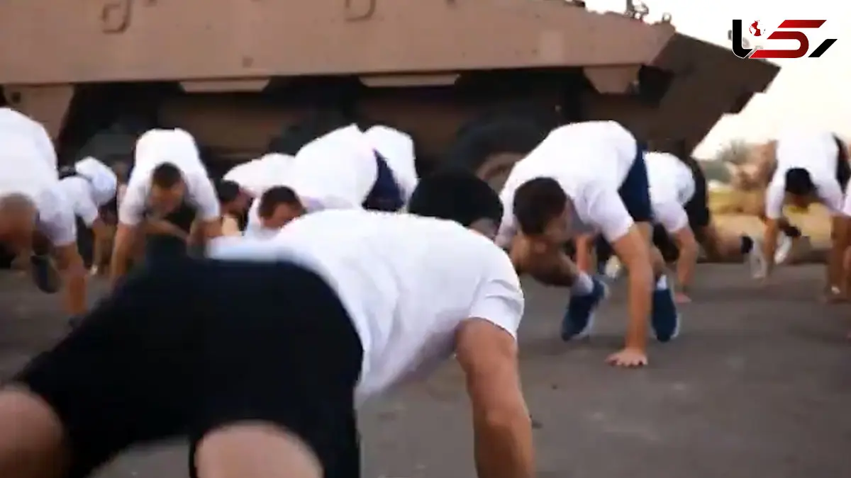 فیلم ورزش مکرون با نیروهای فرانسوی در پایگاه الظفره