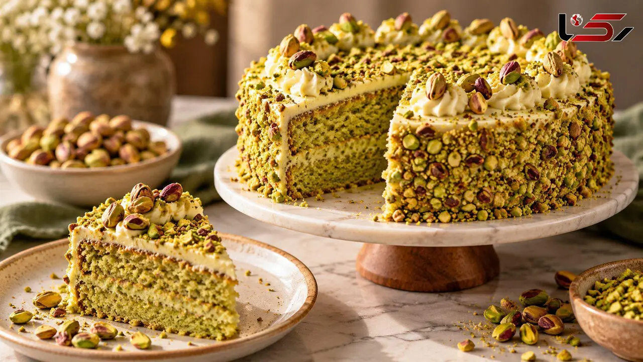 طرز تهیه کیک پسته؛ خوش‌ عطر، نرم و مجلسی