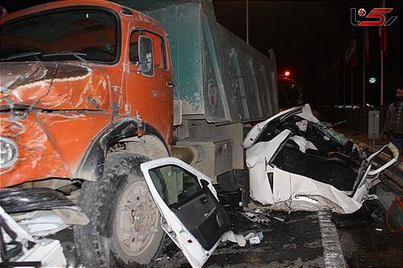 تصادف مرگبار کامیون با 2 خودرو سواری