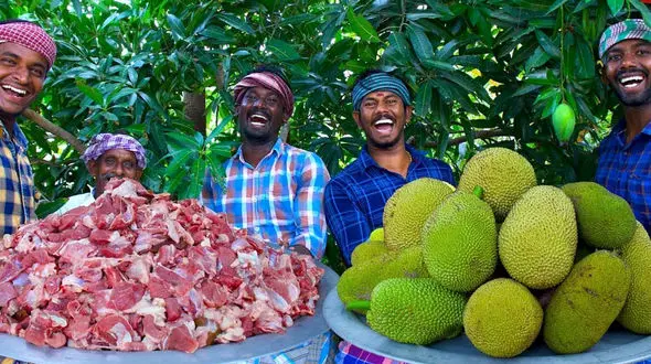 خورشت هندی با گوشت گوسفند و جک فروت + فیلم