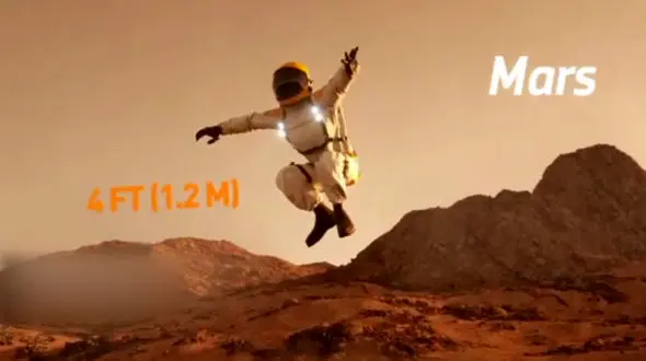 فیلمی از مقدار پرش انسان در هر سیاره 