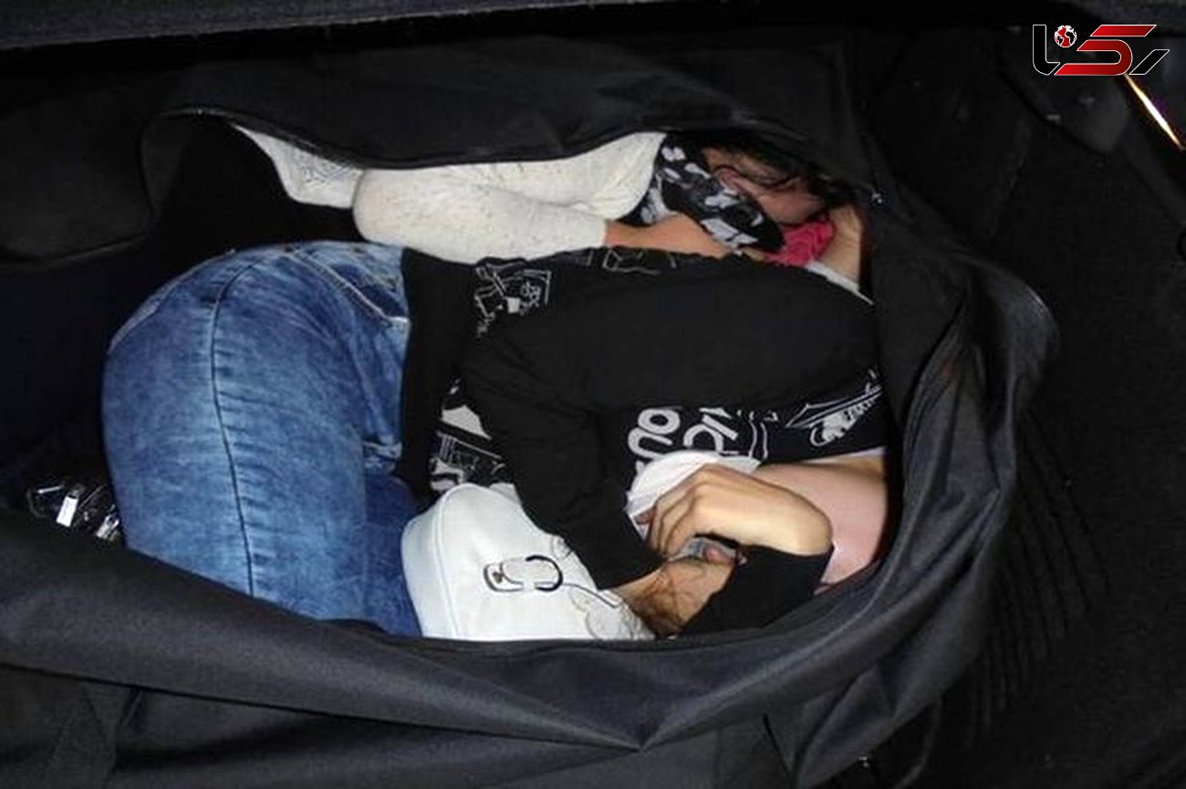 قاچاق دو زن و یک مرد داخل یک چمدان +عکس