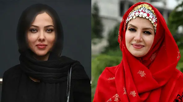 خاله شادونه و لیلا اوتادی  همزمان سیاهپوش شدند ! / آرایش غلیظ در آنتن صدا و سیما ! + عکس