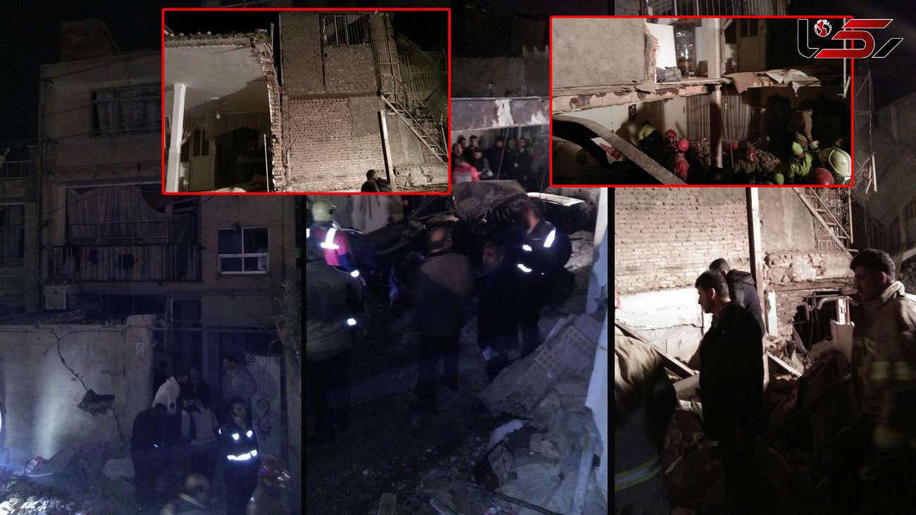 جزئیات جدید از حادثه ریزش 3ساختمان در محله خلیج تهران / اعزام 8 تیم امدادی به محل حادثه + تصاویر