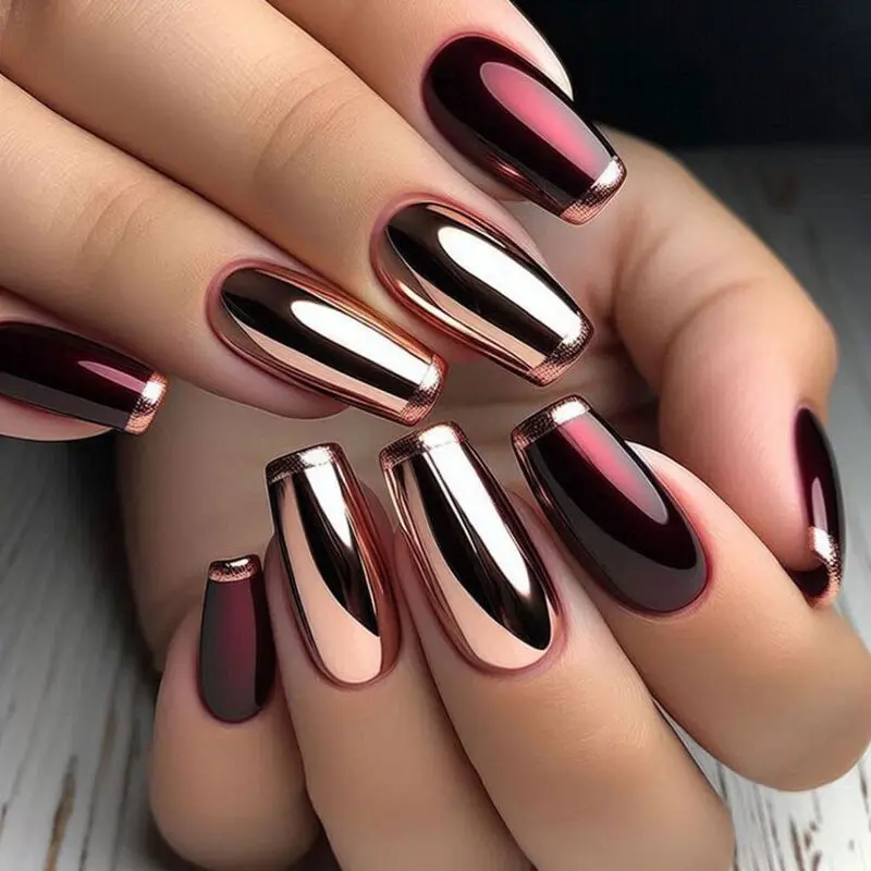 بهترین طراحی ناخن کروم آینه‌ ای