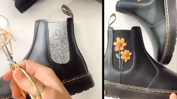 گلدوزی روی بوت + فیلم 