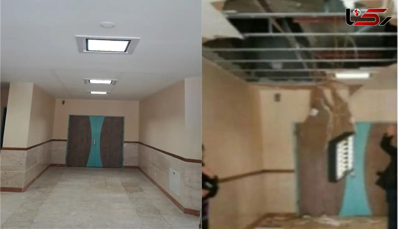 دردسر بارش برف برای یک مدرسه ملارد + عکس 