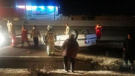 واژگونی خودروی سواری در جاده خاوران + عکس