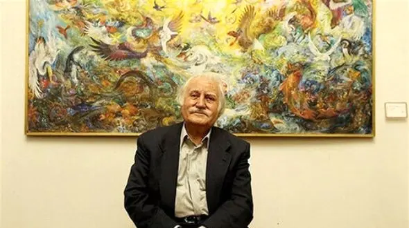 عکس ها / نگاهی به چیدمان فوق العاده هنری خانه های استاد فرشچیان در ایران و آمریکا  با تابلو نقاشی های نفیس خودش/ از کاغذ دیواری های خوش نقش تا آباژور رومیزی، تابلو قلم زنی، کنده کاری روی ستون ها و...