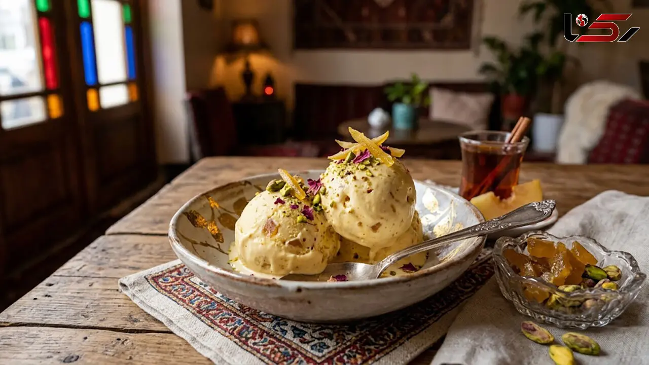 دستور تهیه بستنی به با زعفران و گلاب