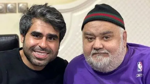 عکس جدید امیر نوری در کنار اکبر عبدی با یک تیشرت عجیب با نقش چطو بتو گیر ندادن! / امیر نوری دوباره چاق شده؟