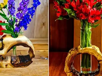 ایده‌ های جذاب گلدان چوبی دکوری؛ خلق فضای دلنشین در خانه با 15 طرح لوکس