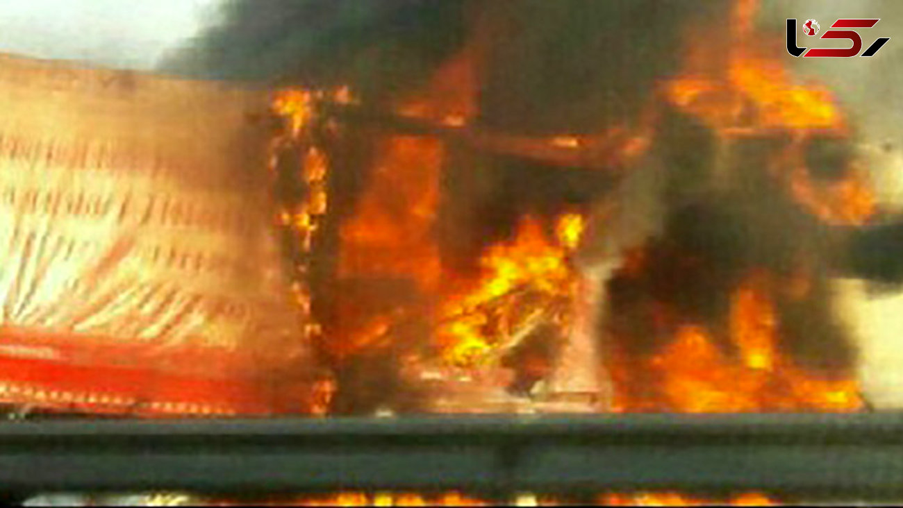 آتش‌سوزی تانکر حمل سوخت در ابتدای جاده اراک - قم / یک تن کشته و 6 تن مصدوم شدند + تصاویر