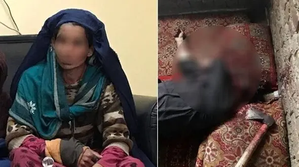 نازی گل شوهر افغان خود را با تبر کشت +عکس صحنه قتل
