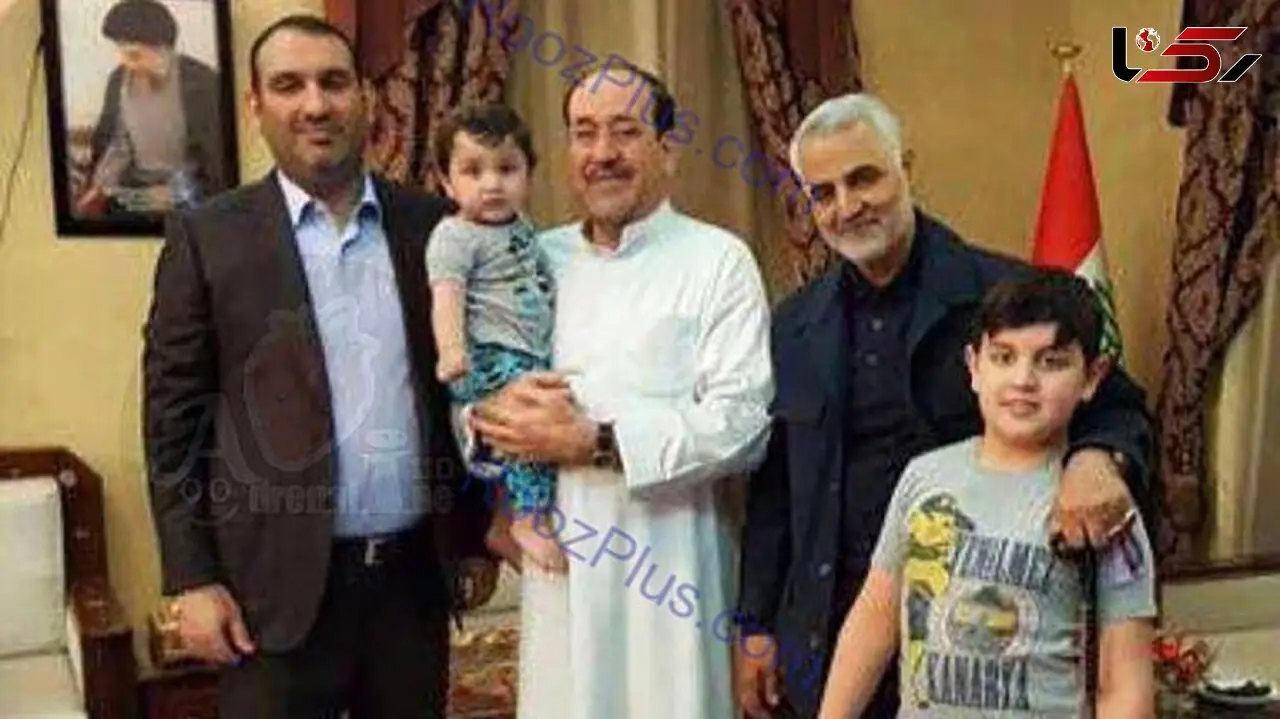 تصویری دیده نشده از حاج قاسم در منزل نخست وزیر سابق عراق
