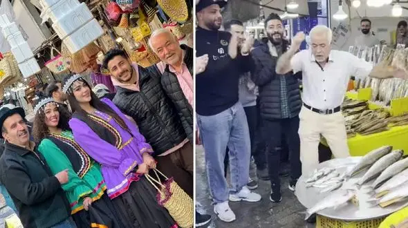 فیلم آواز شاد شنگولی صادق بوقی بین زنان خوش لباس / رقص همه را درآورد !