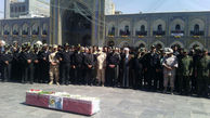 مراسم تشییع شهید سرباز پلیس در حرم امام رضا(ع) + تصاویر