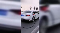 سر به هوایی راننده زن در پمپ بنزین + فیلم