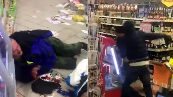 دعوای خونین چند مرد در یک فروشگاه + فیلم وعکس