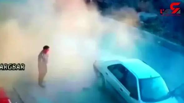 فیلم لحظه پرس شدن وحشتناک یک مرد در بین دو پژو