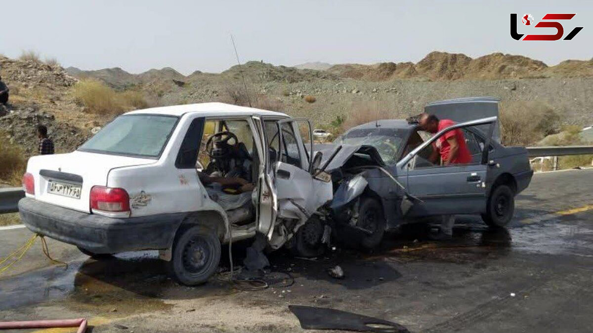 6 زخمی در تصادف شدید پراید با پژو در جاده قدیم رشت